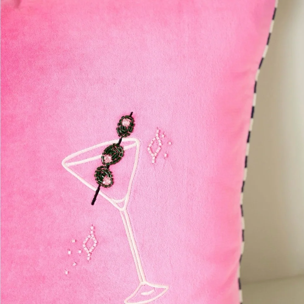 Anthropologie Olive The Holidays Pink Pillow